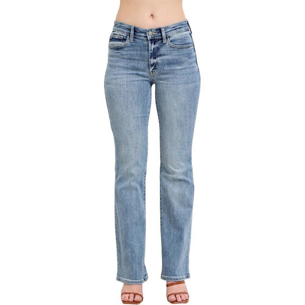Women's Light Wash Mid Rise Bootcut Jeans 7 Classic Durable Comfortable